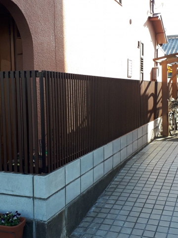 東大阪市Ｋ様邸　フェンス＋コンクリートブロック２段積工事